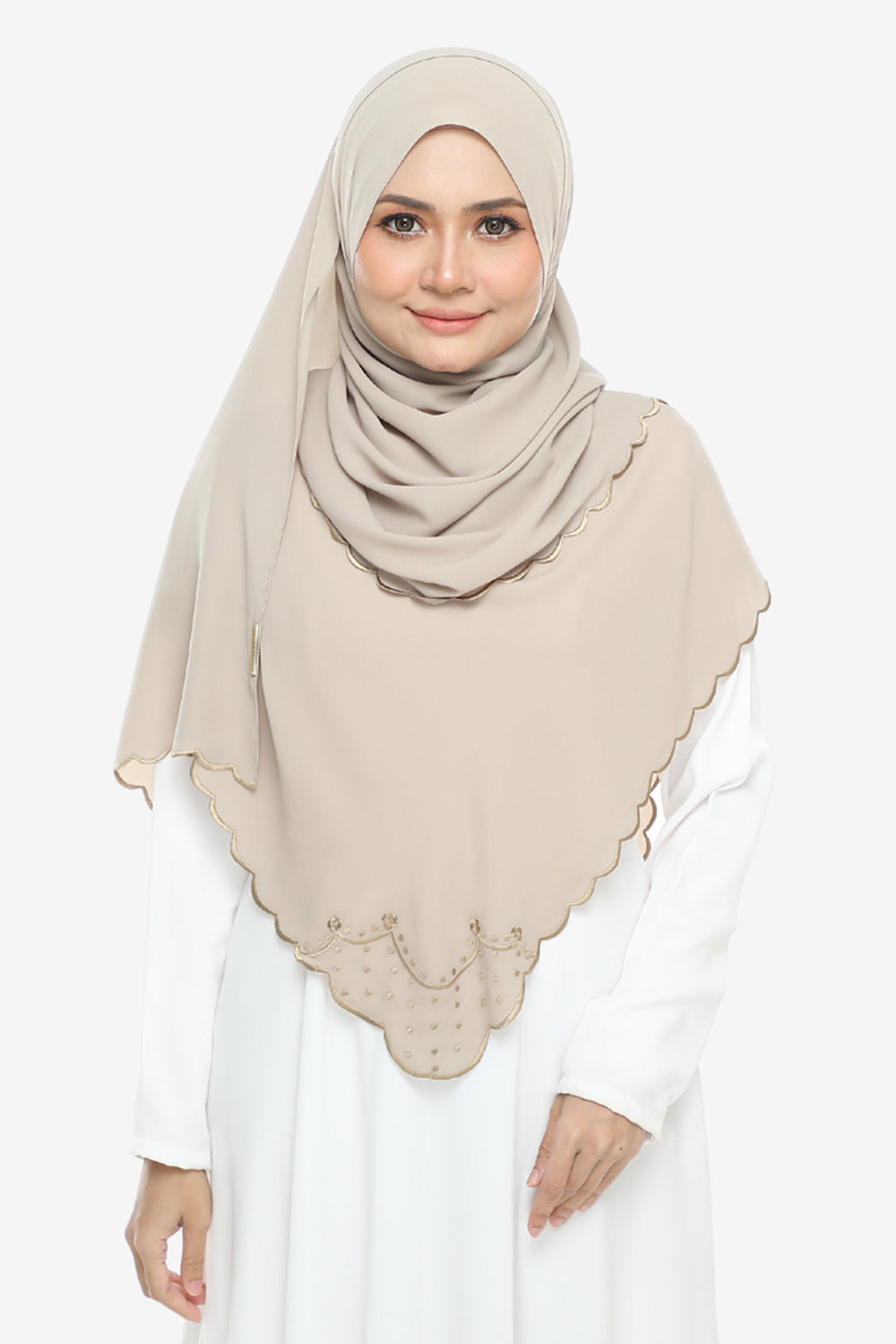 Shawl Sulam Pansy Pale Oak