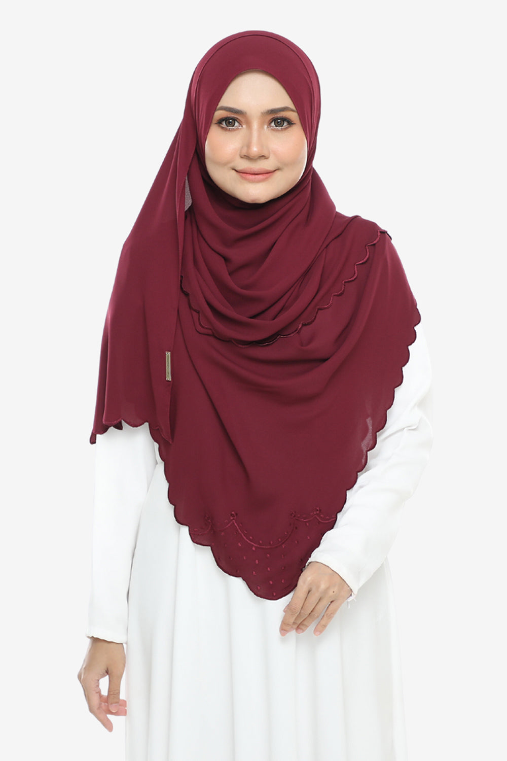 Shawl Sulam Pansy Rose Wood